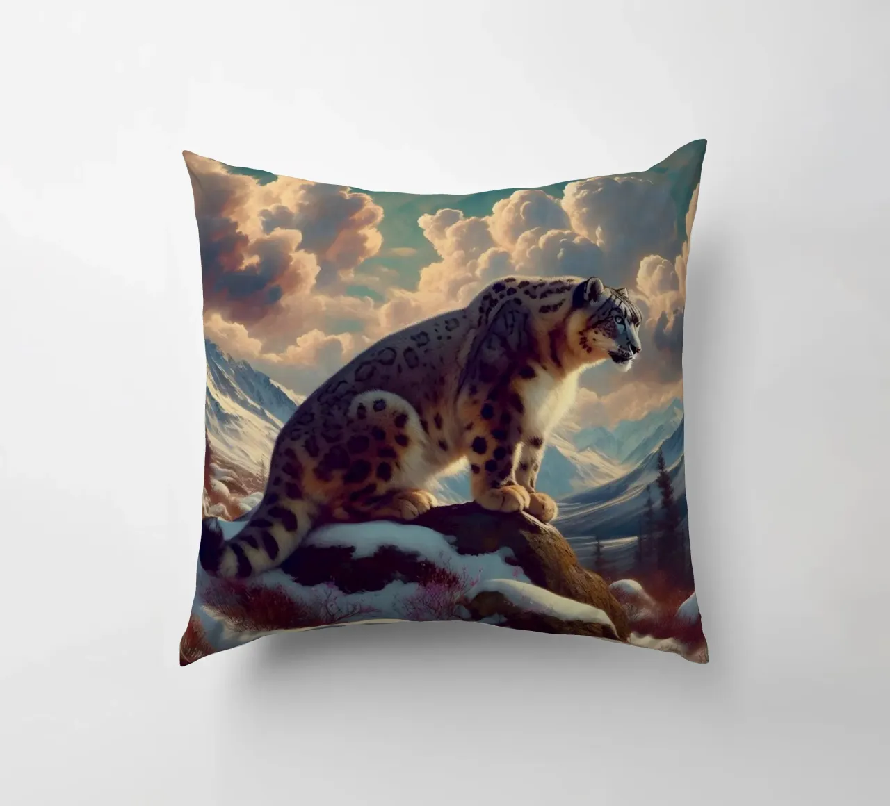 PANTHERE DES NEIGES cuscino da RUBIANT ART