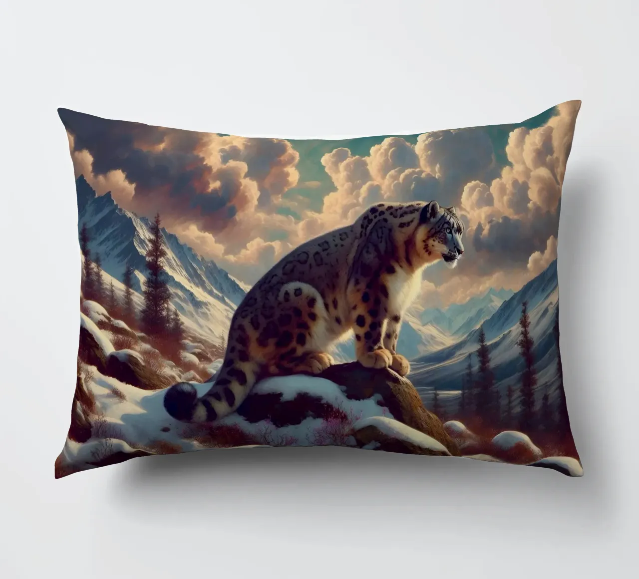 PANTHERE DES NEIGES cuscino da RUBIANT ART