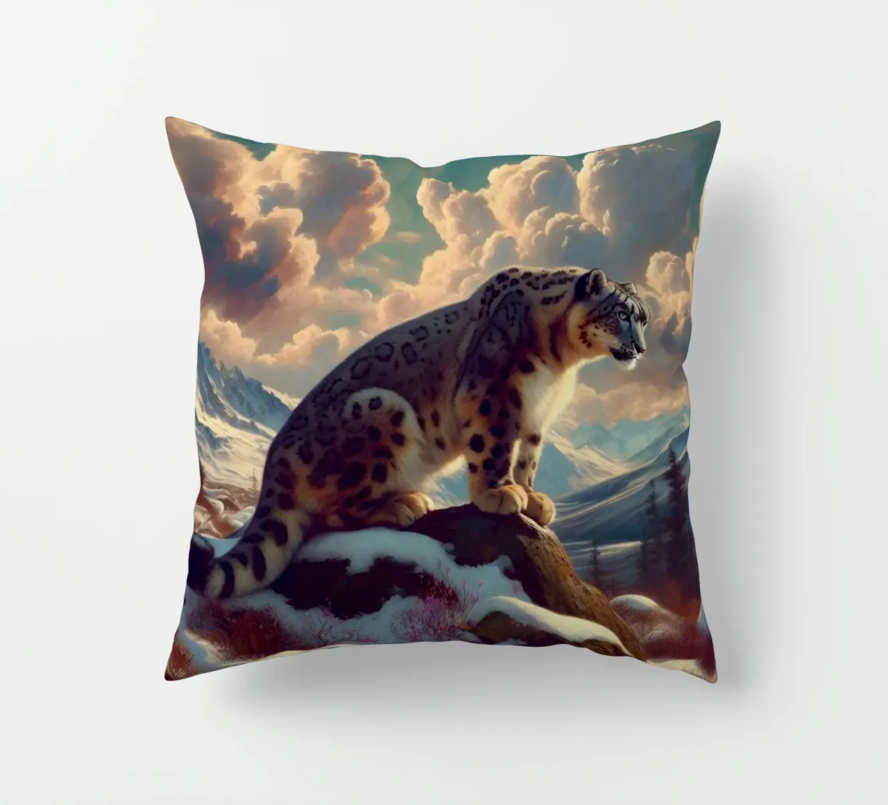 PANTHERE DES NEIGES cuscino da RUBIANT ART