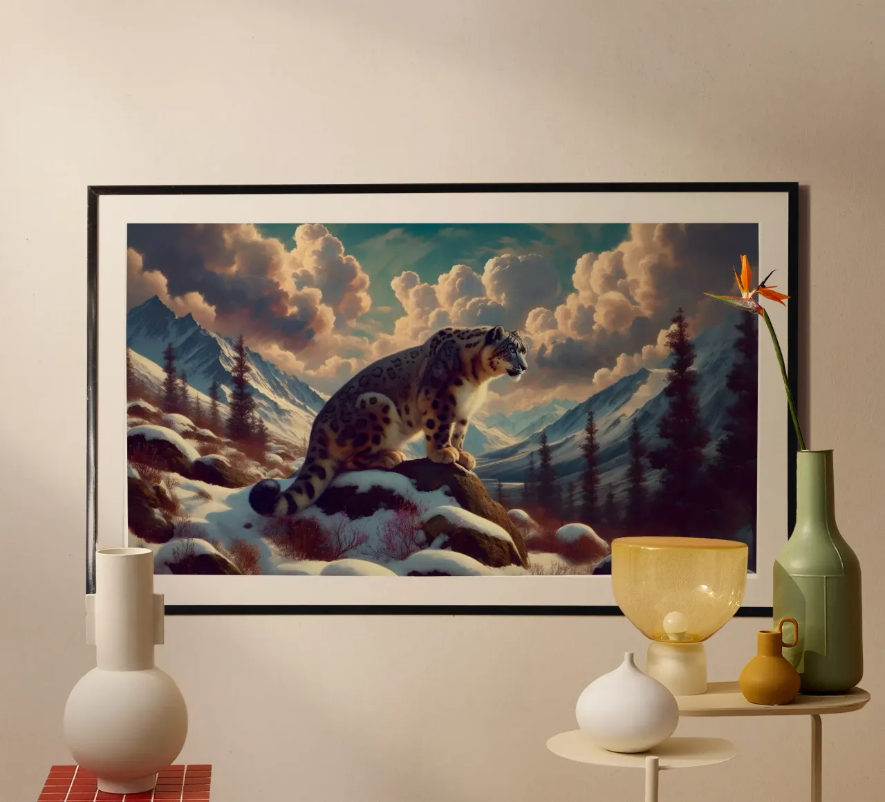 PANTHERE DES NEIGES carta hahnemühle da RUBIANT ART