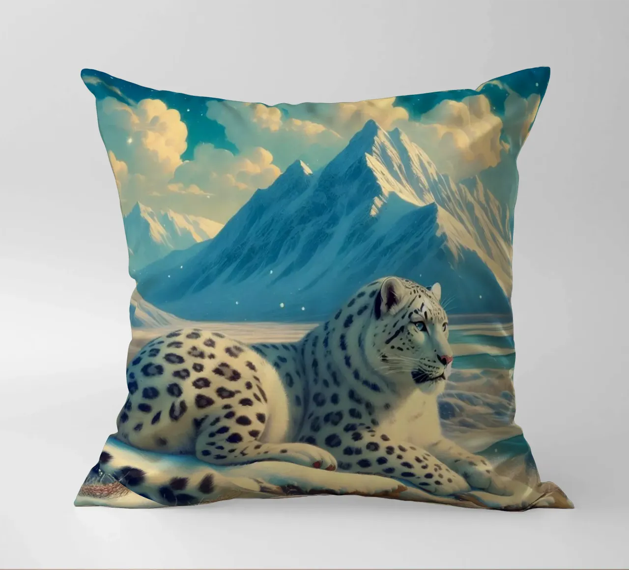 PANTHERE DES NEIGES cuscino da RUBIANT ART