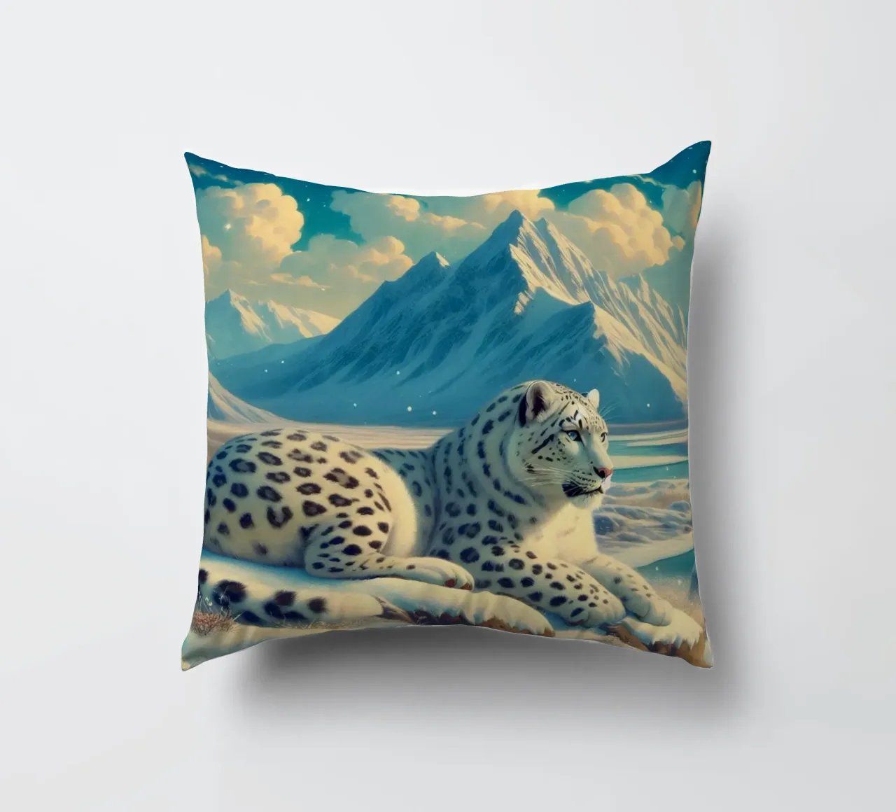 PANTHERE DES NEIGES cuscino da RUBIANT ART