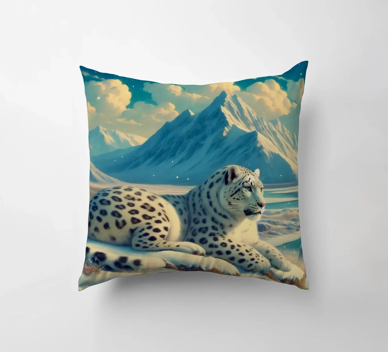 PANTHERE DES NEIGES cuscino da RUBIANT ART