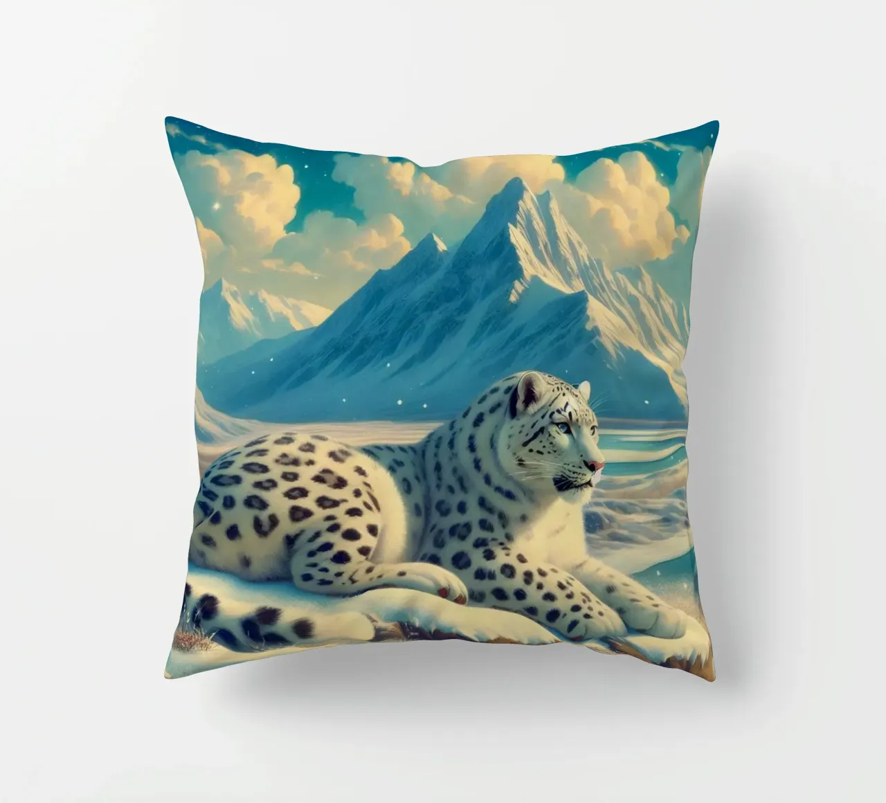 PANTHERE DES NEIGES cuscino da RUBIANT ART