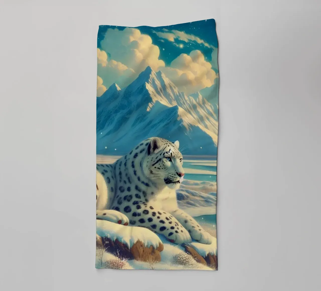 PANTHERE DES NEIGES asciugamano da bagno da RUBIANT ART