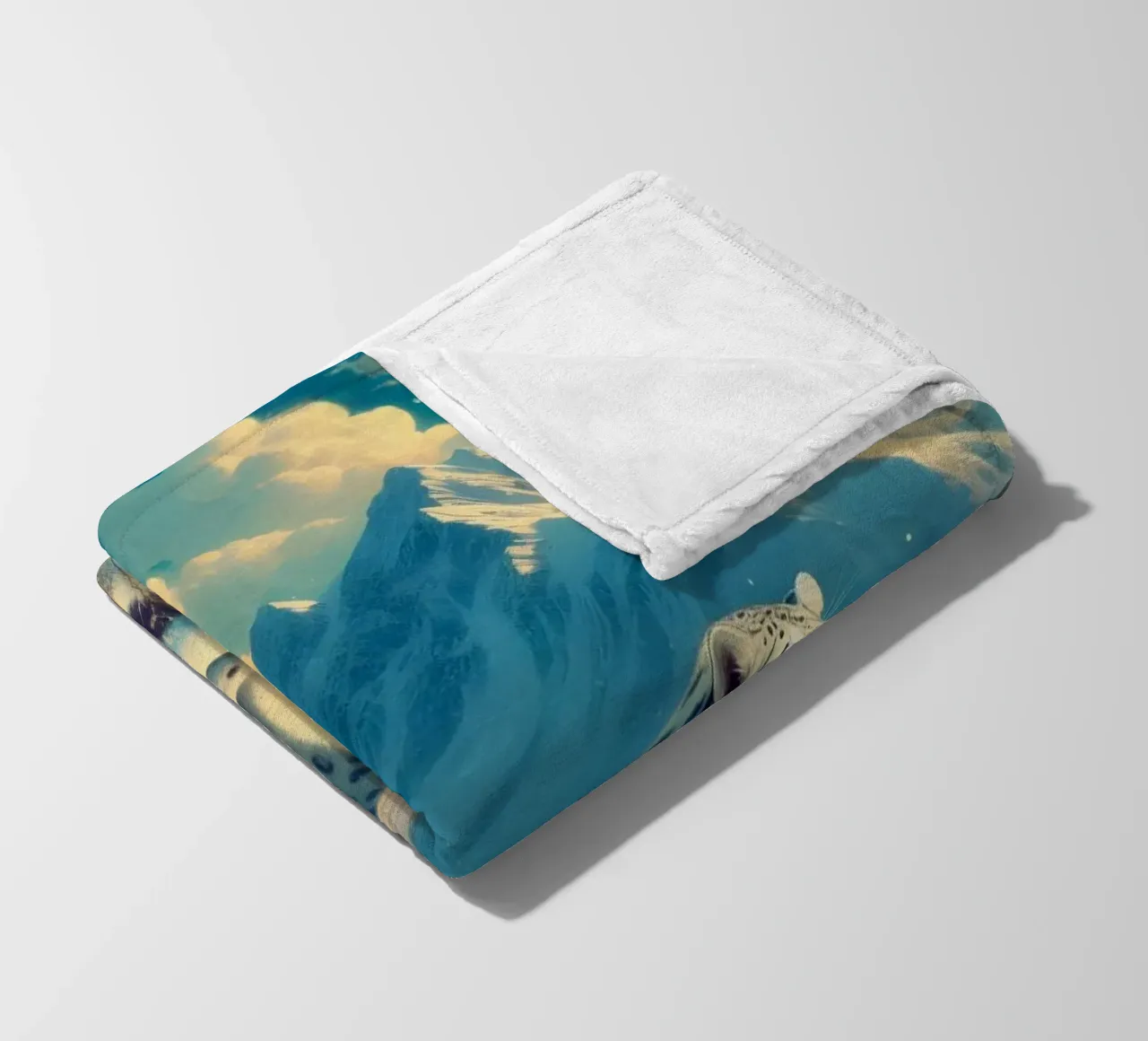 PANTHERE DES NEIGES coperta in pile da RUBIANT ART