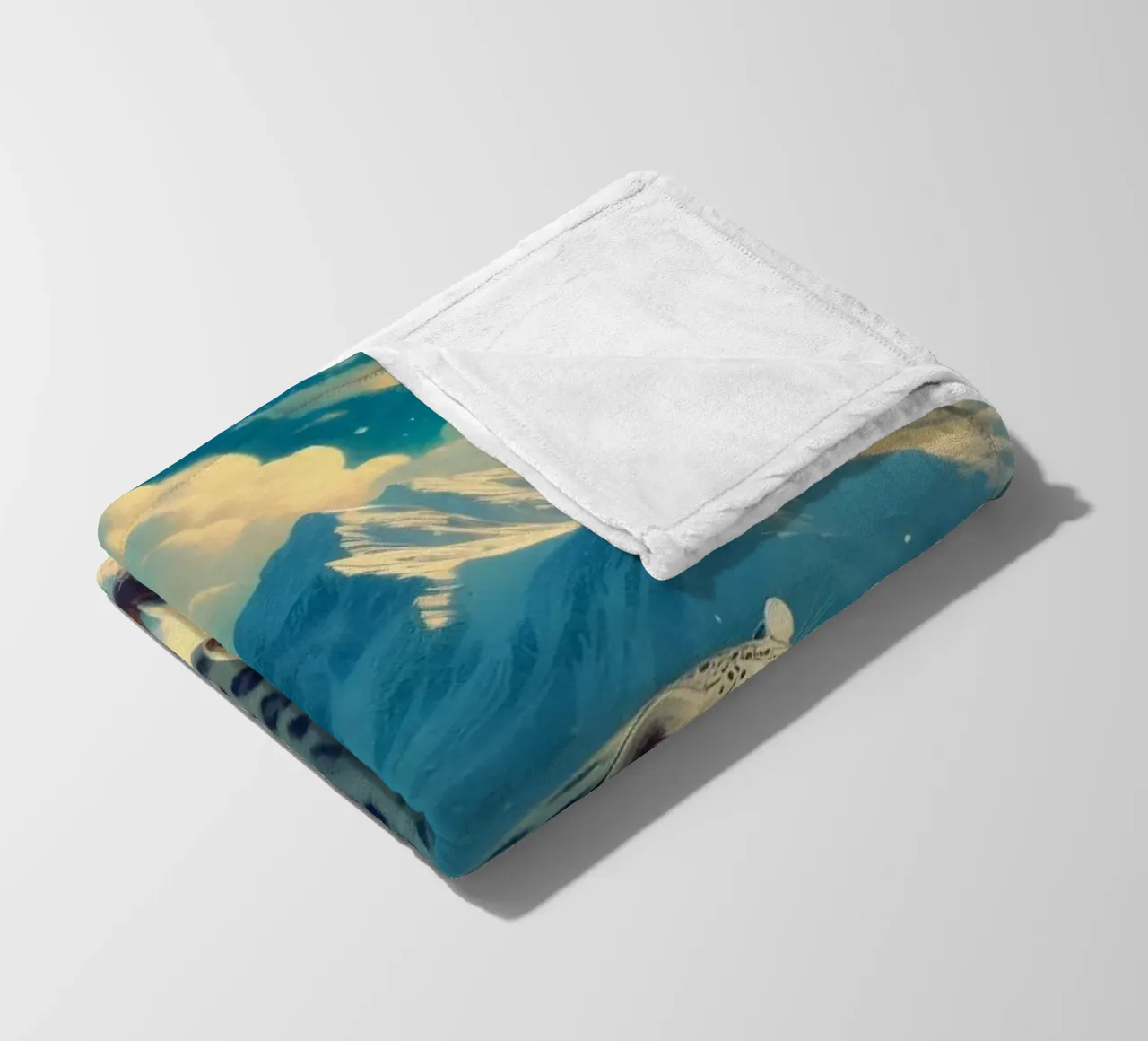 PANTHERE DES NEIGES coperta in pile da RUBIANT ART