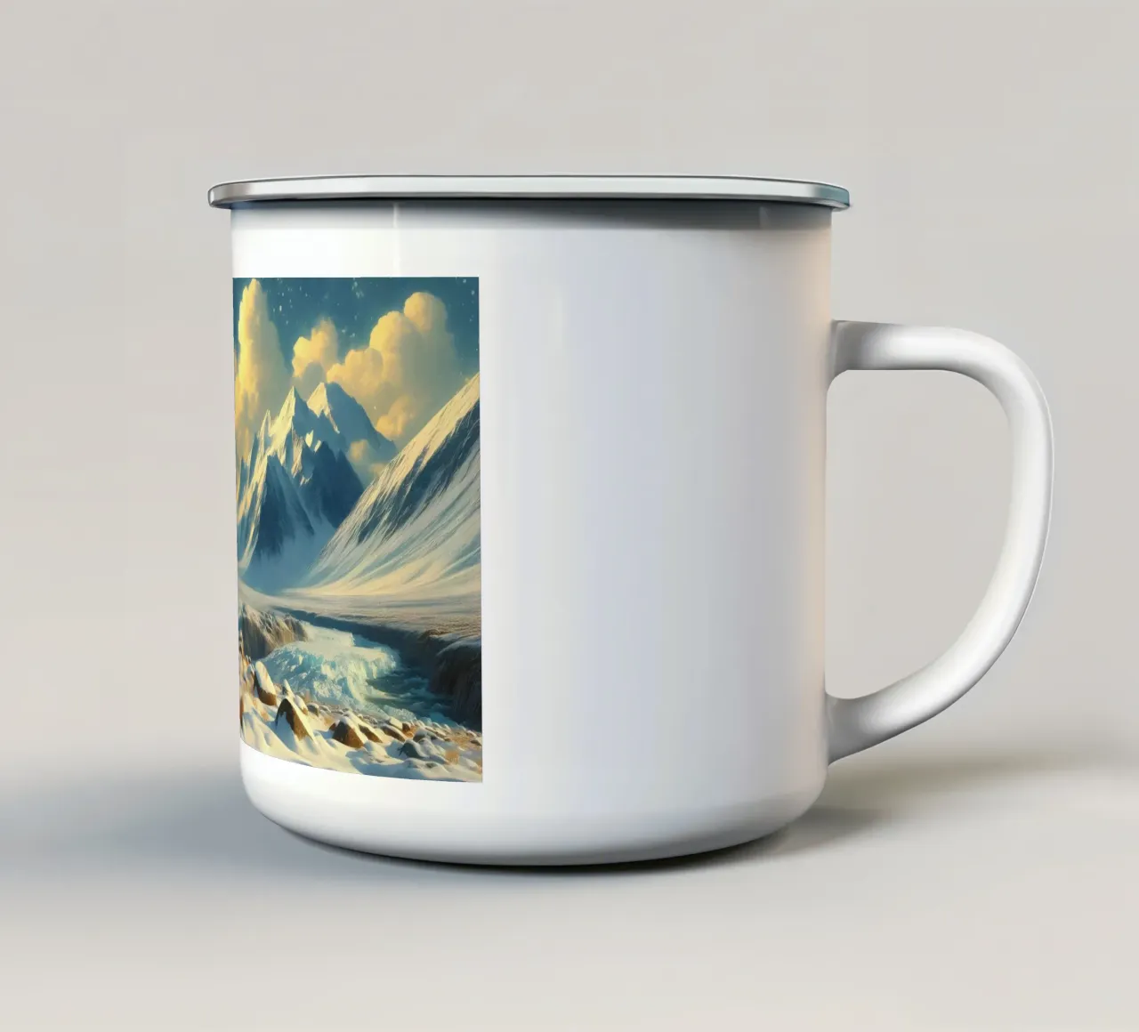 PANTHERE DES NEIGES tazza in smalto da RUBIANT ART