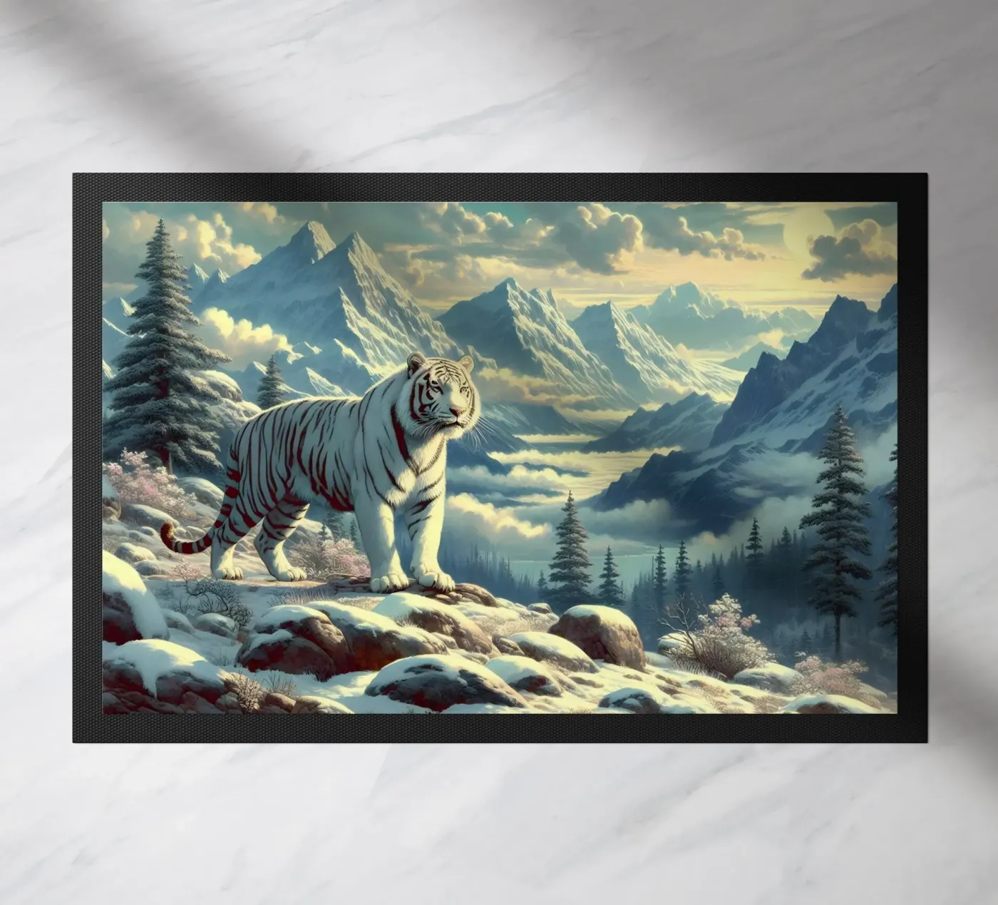 WITTE TIJGER deurmat van RUBIANT ART