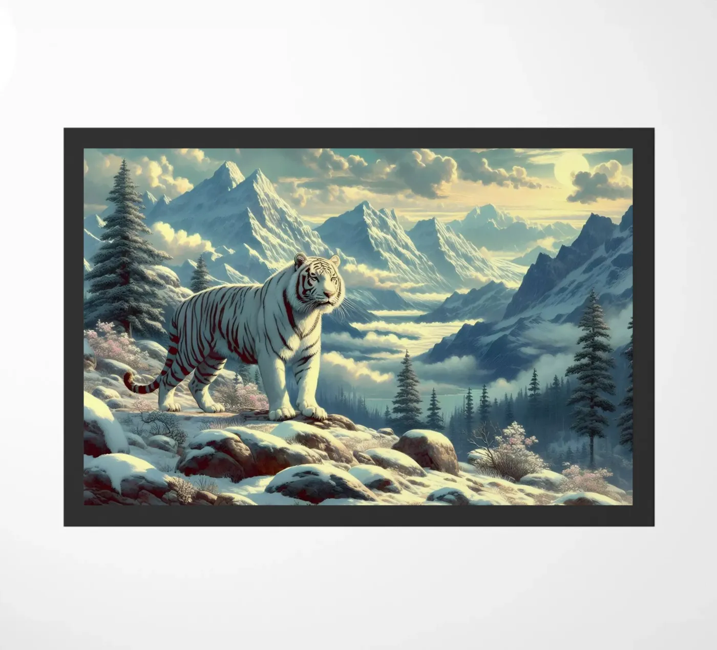 WITTE TIJGER deurmat van RUBIANT ART