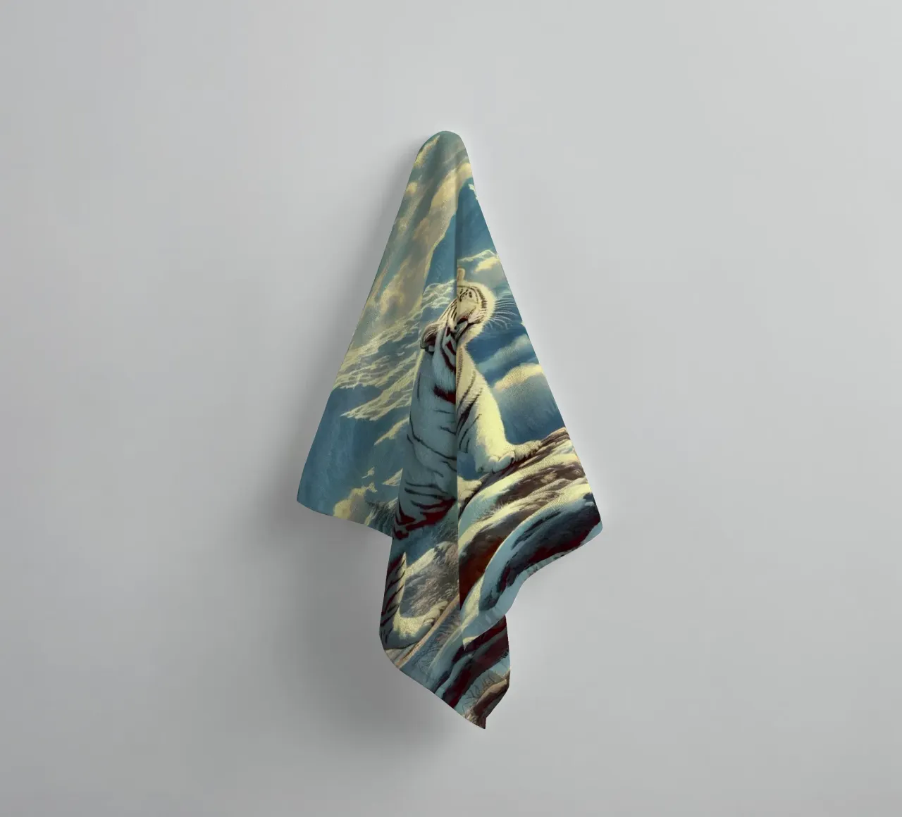 WHITE TIGER towel by RUBIANT ART