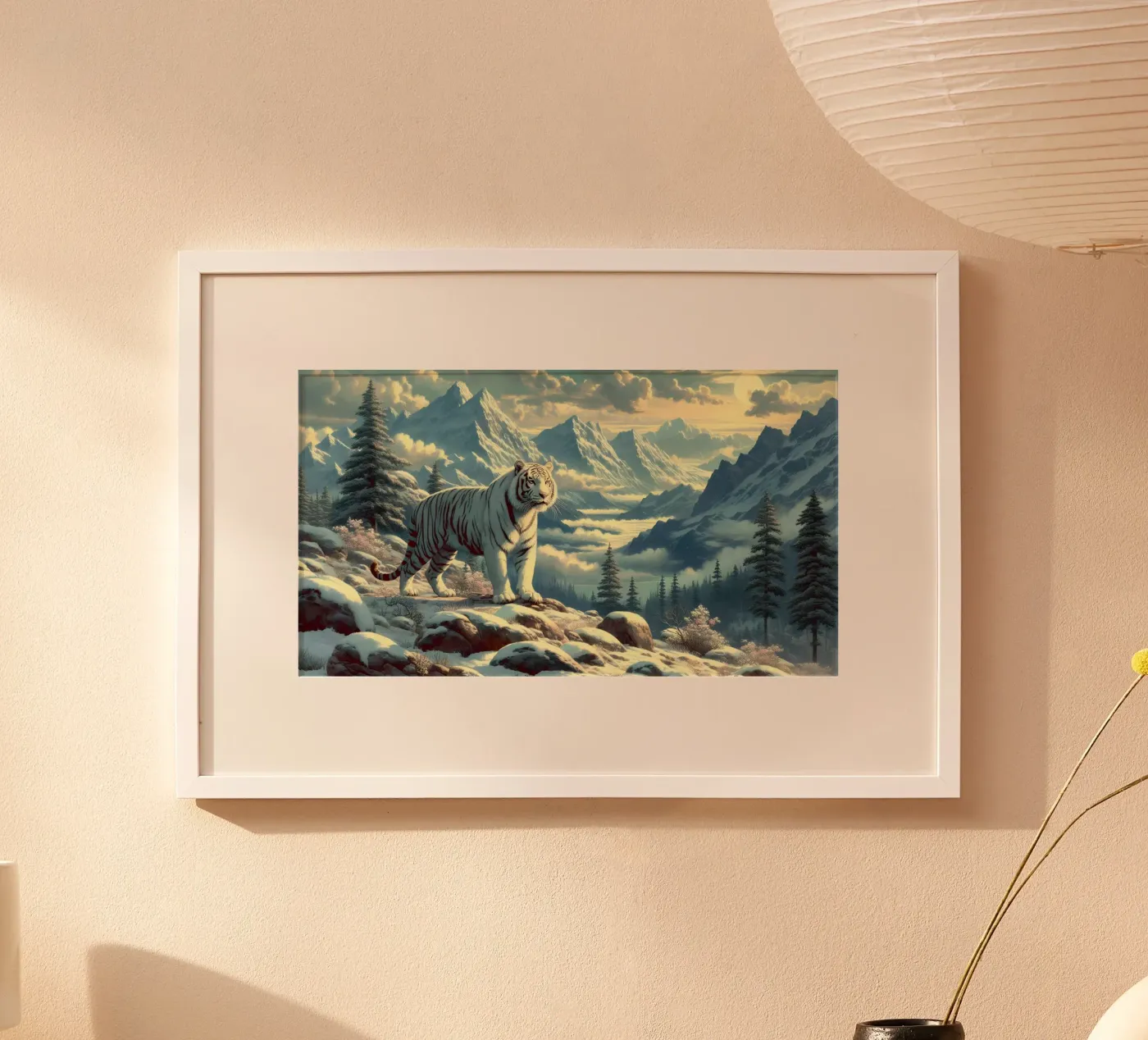 WITTE TIJGER poster van RUBIANT ART