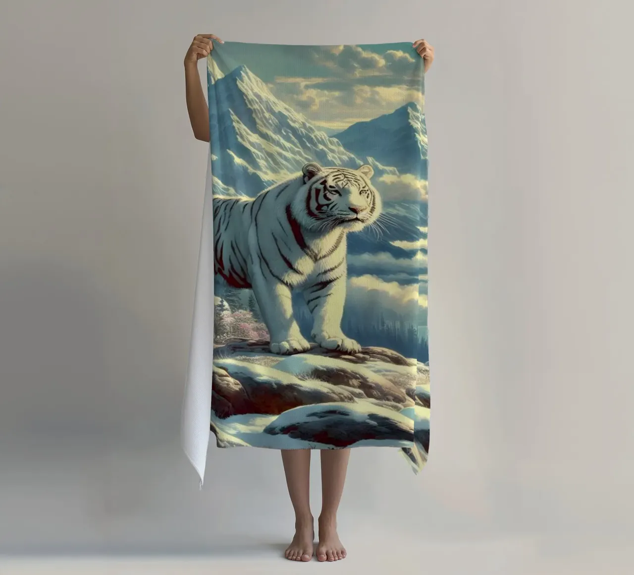 TIGRE BIANCA telo mare da RUBIANT ART