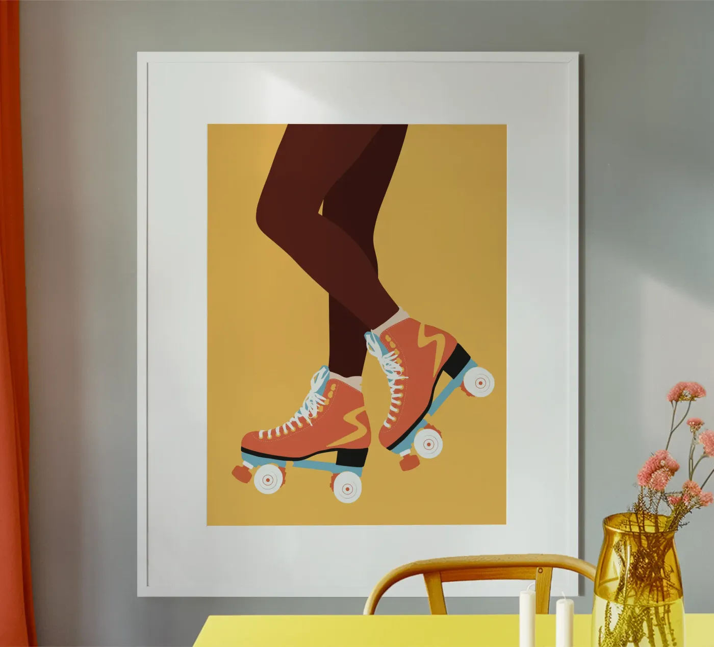 Roller lady poster by Tamsen Design
