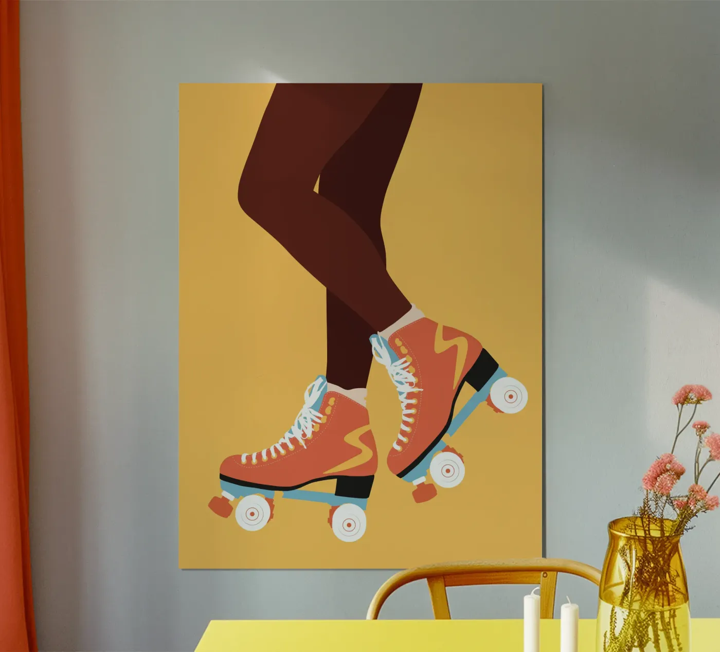 Roller lady poster by Tamsen Design