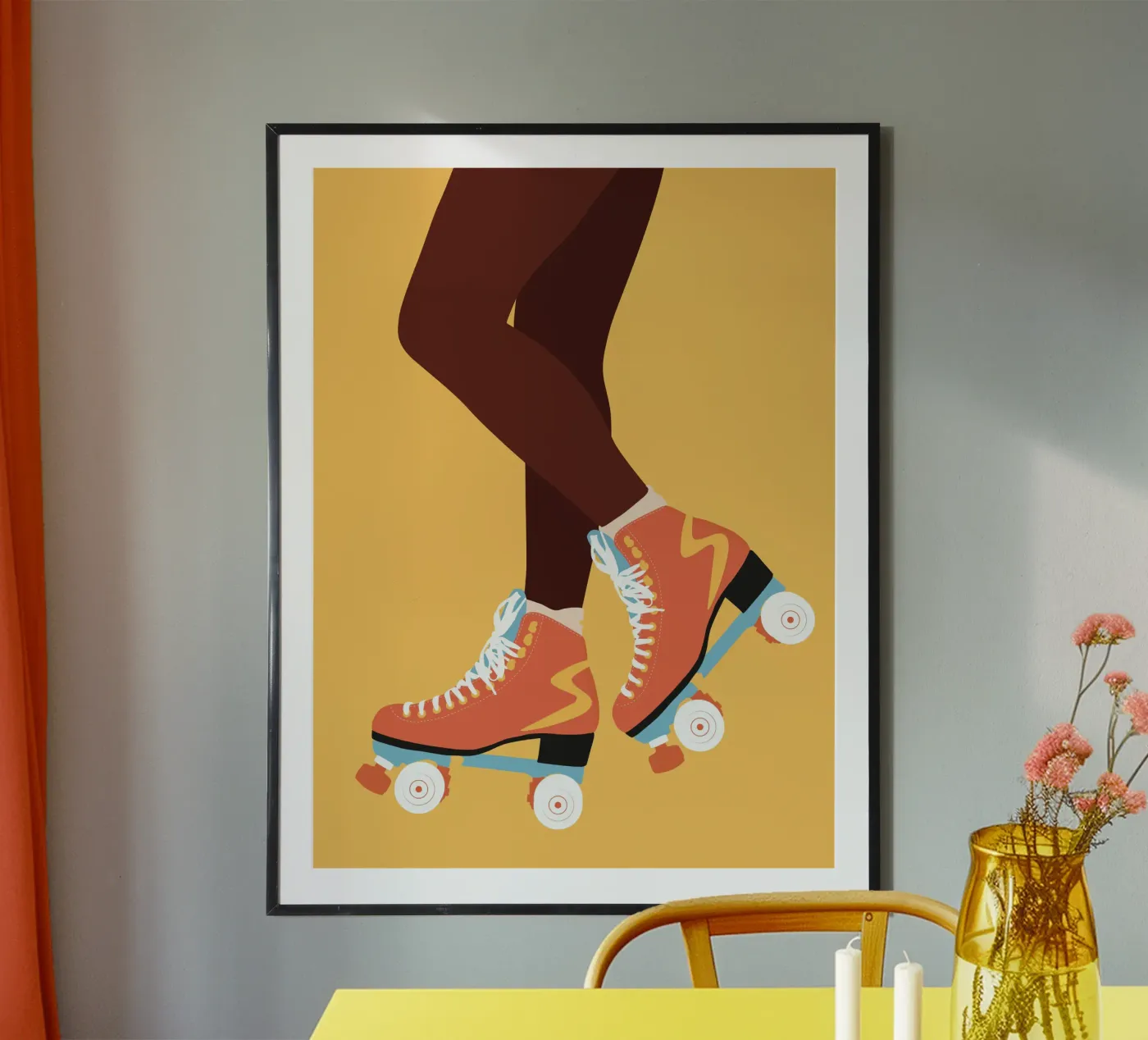 Roller lady poster by Tamsen Design