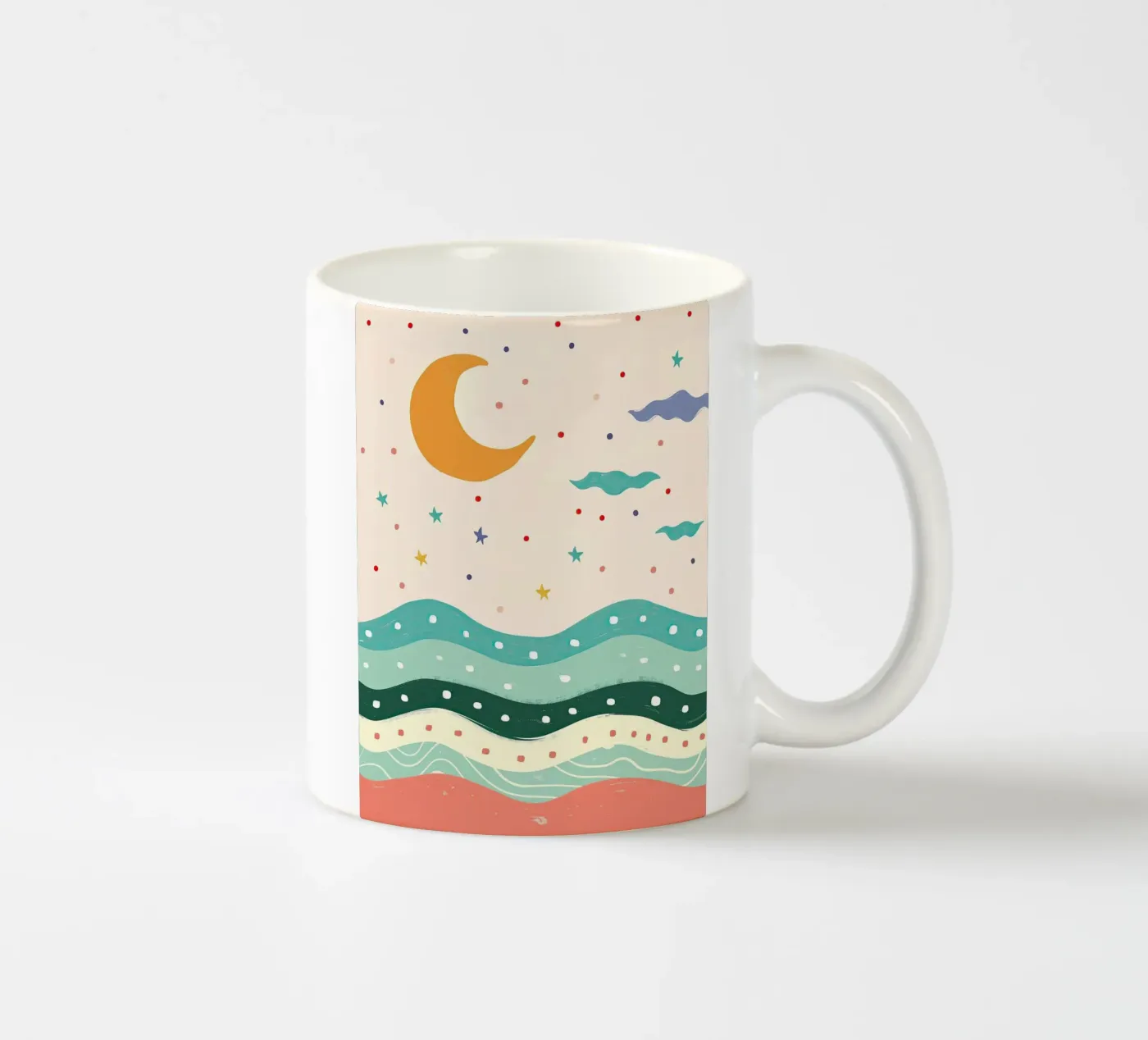 Moonlit Waves ceramic mug by Lilo