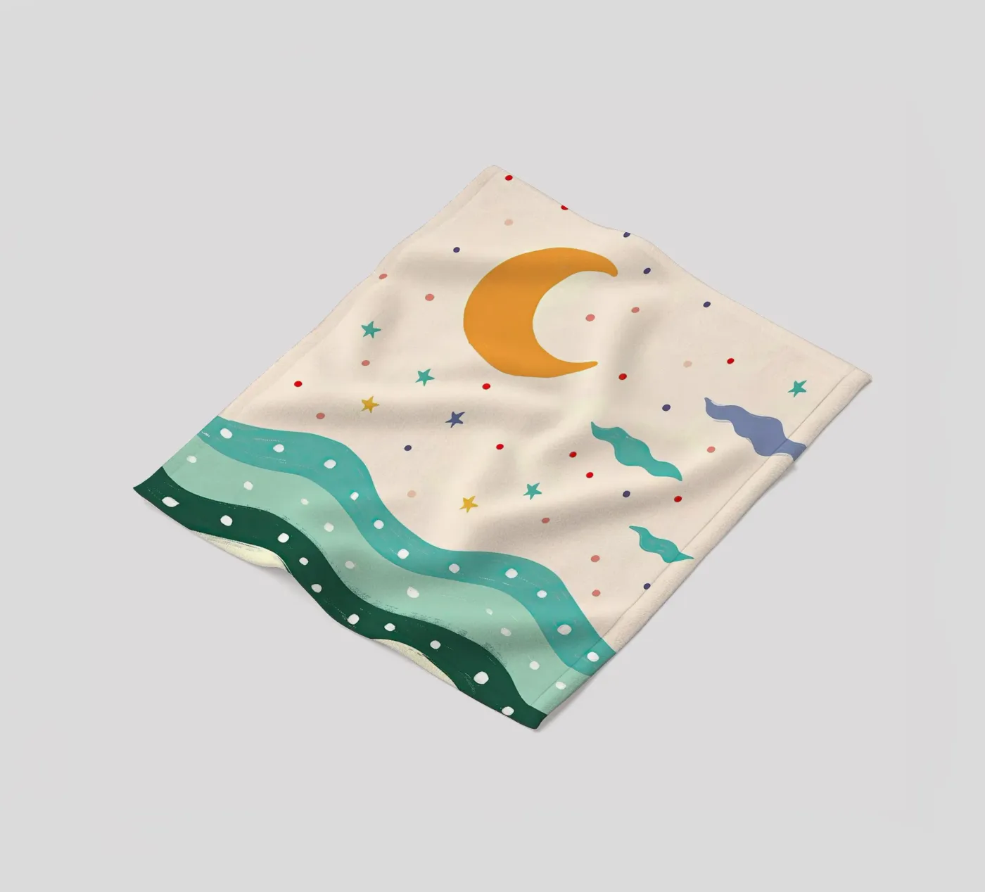 Moonlit Waves Fleecedecke von Lilo