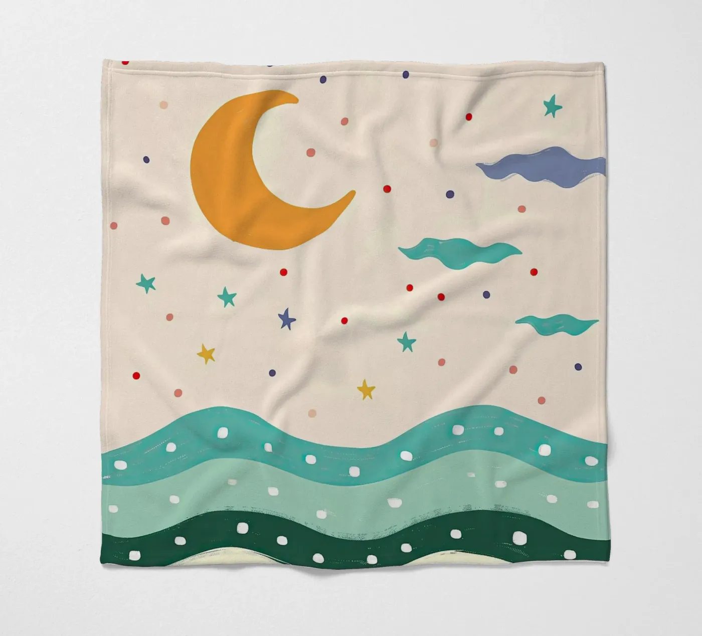 Moonlit Waves Fleecedecke von Lilo