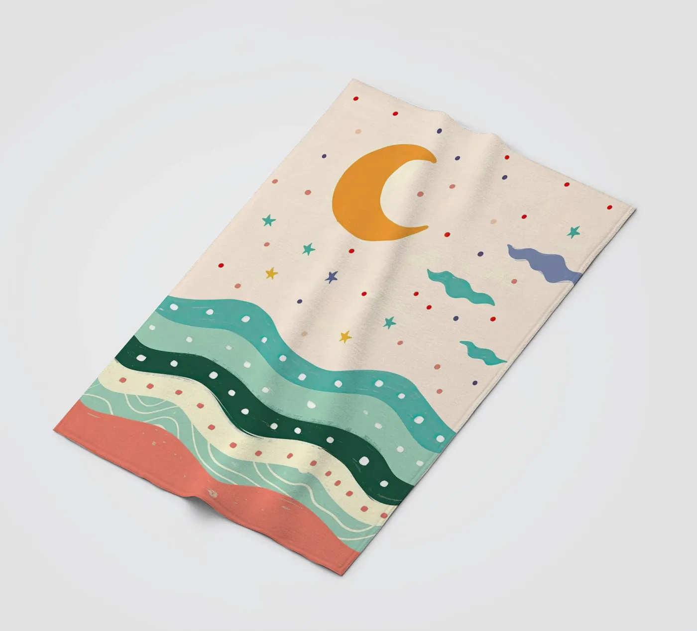 Moonlit Waves Fleecedecke von Lilo