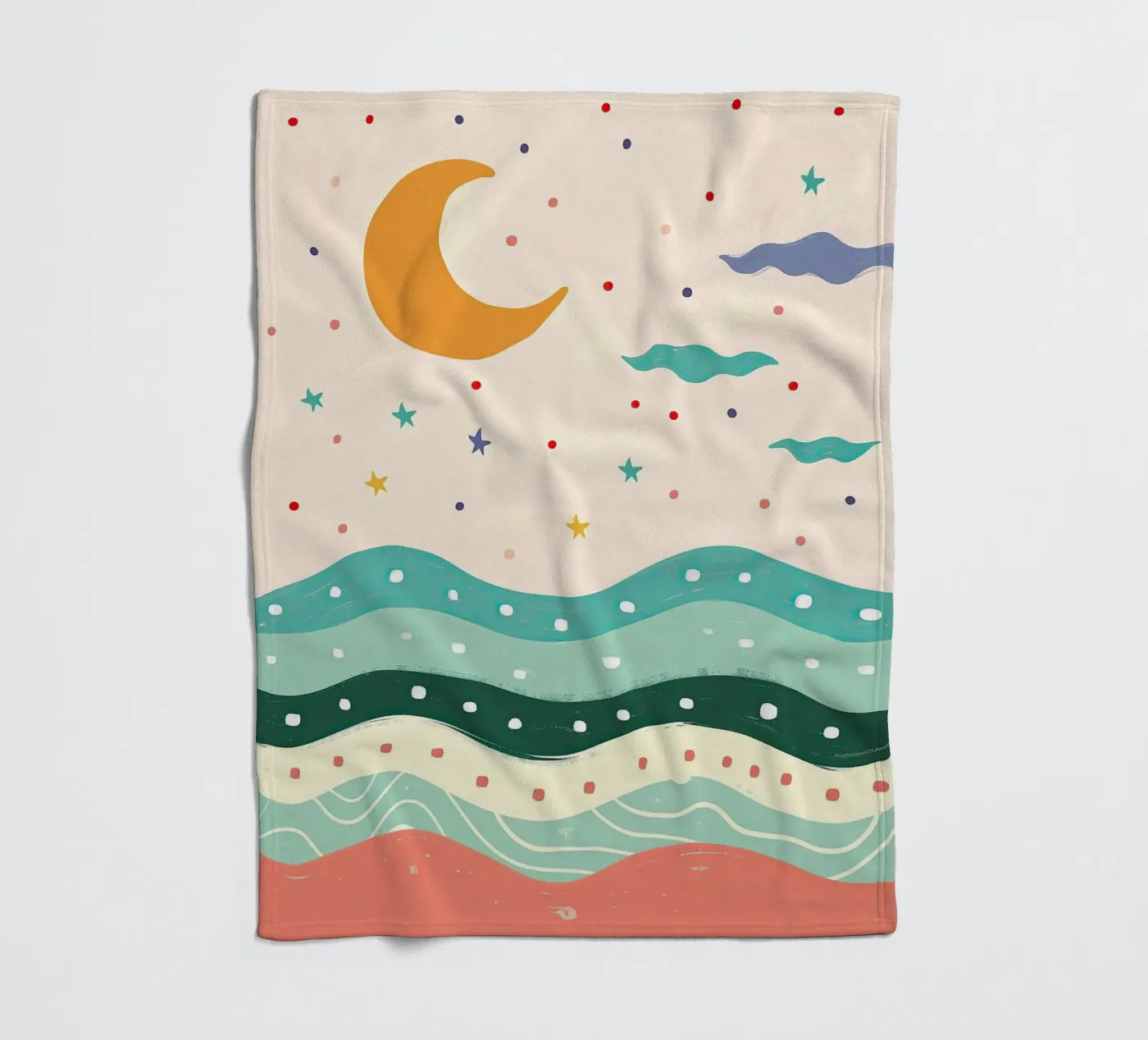 Moonlit Waves Fleecedecke von Lilo