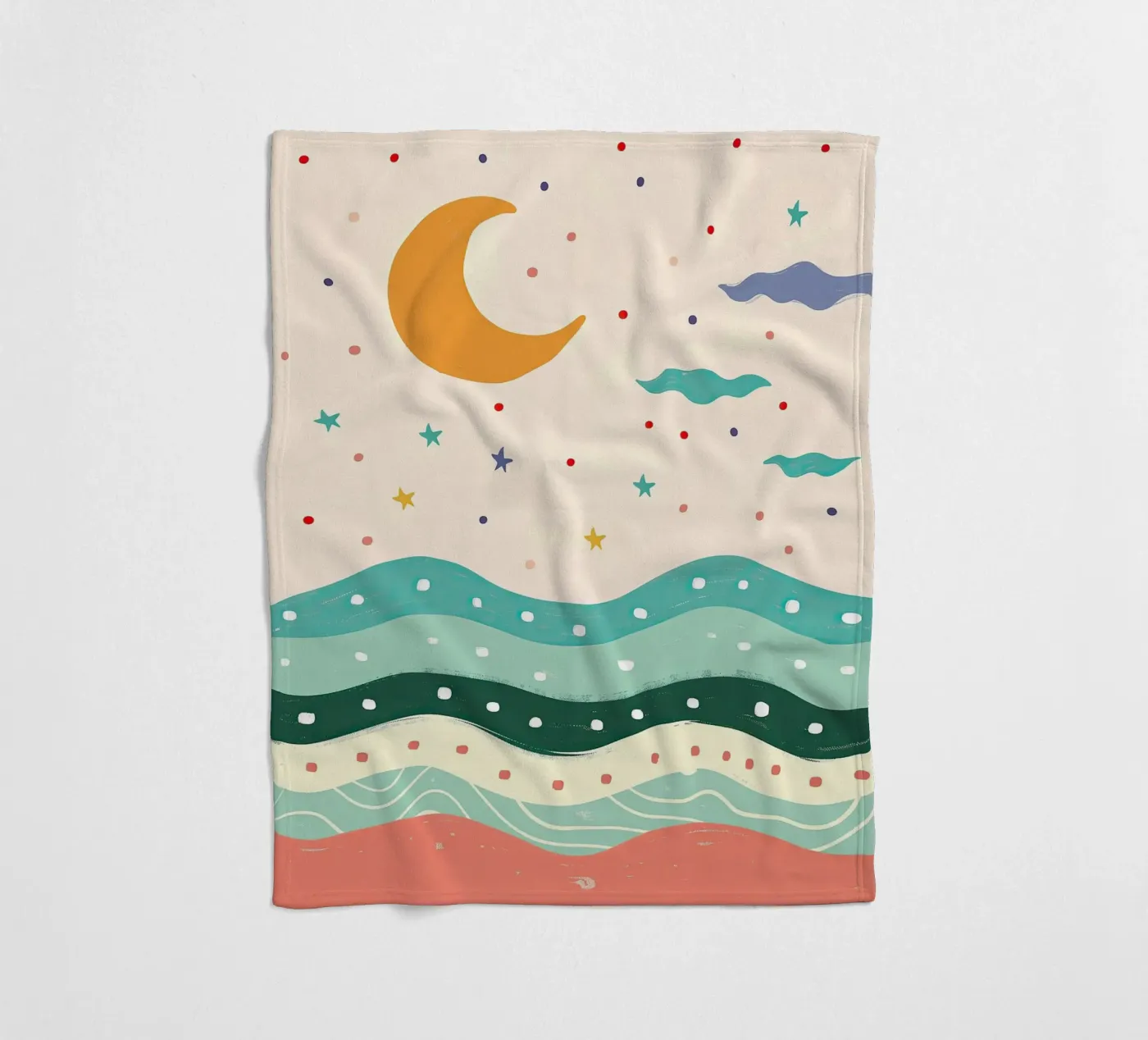 Moonlit Waves Fleecedecke von Lilo