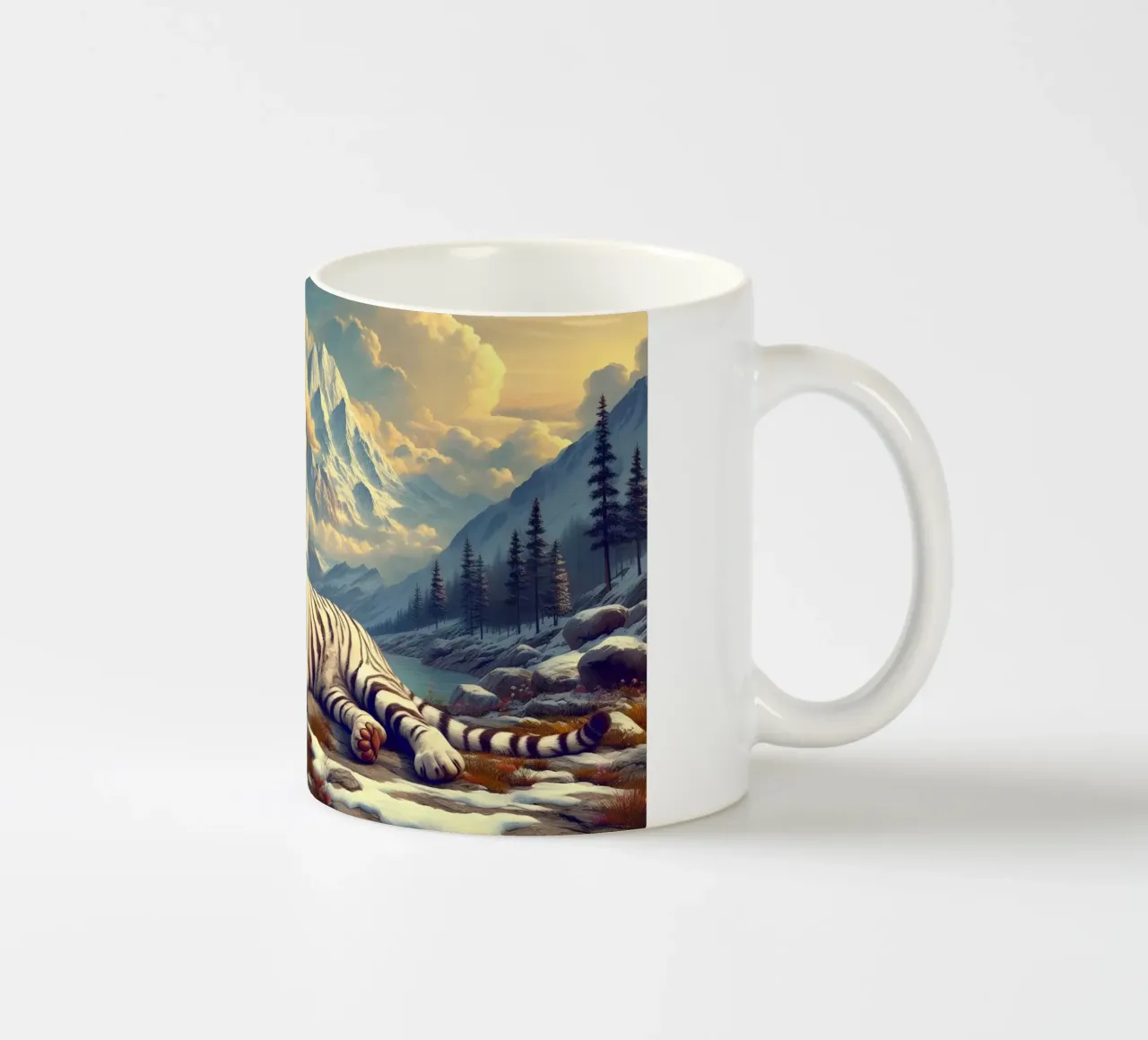 TIGRE BIANCA tazza in ceramica da RUBIANT ART