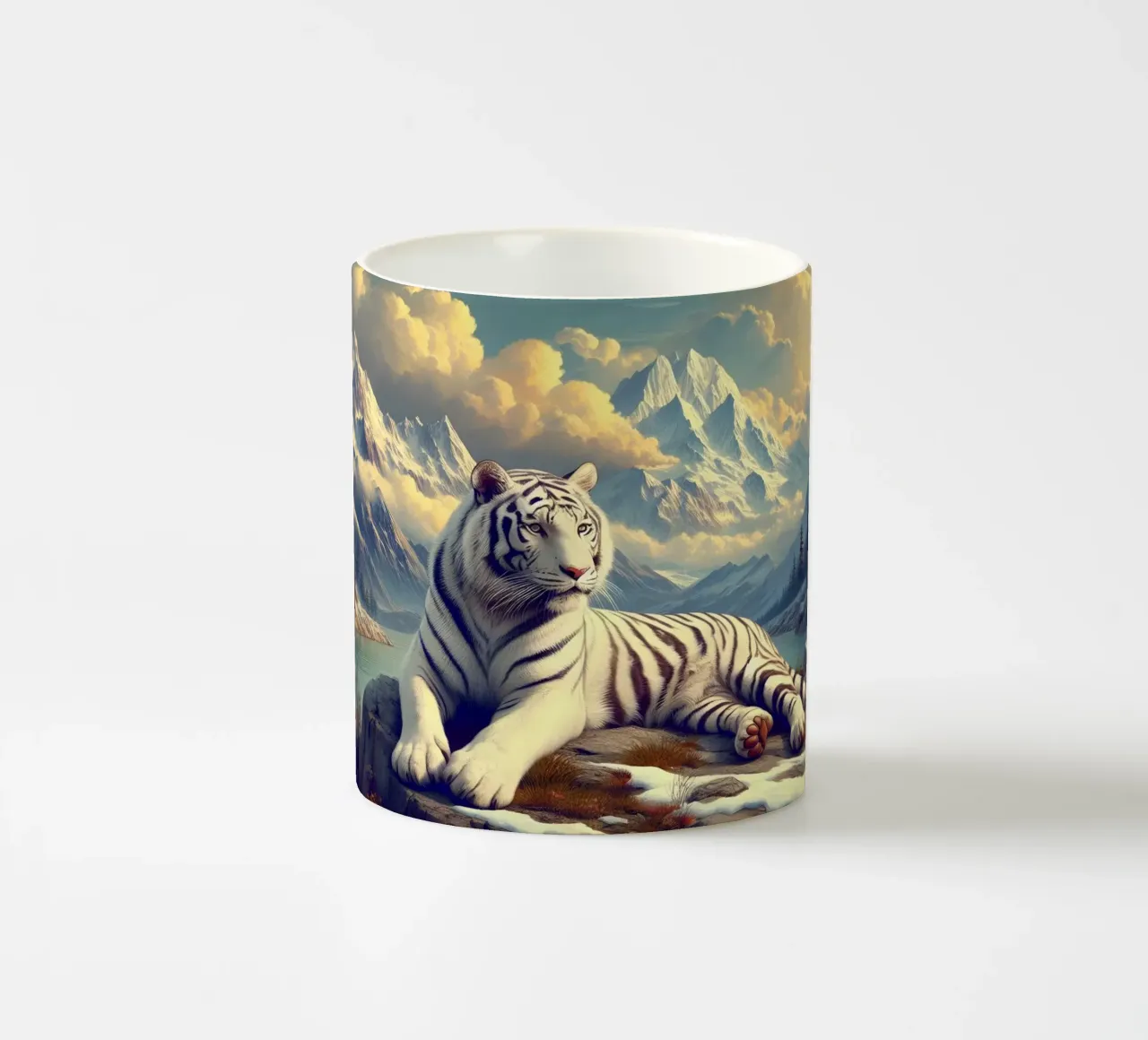 TIGRE BIANCA tazza in ceramica da RUBIANT ART