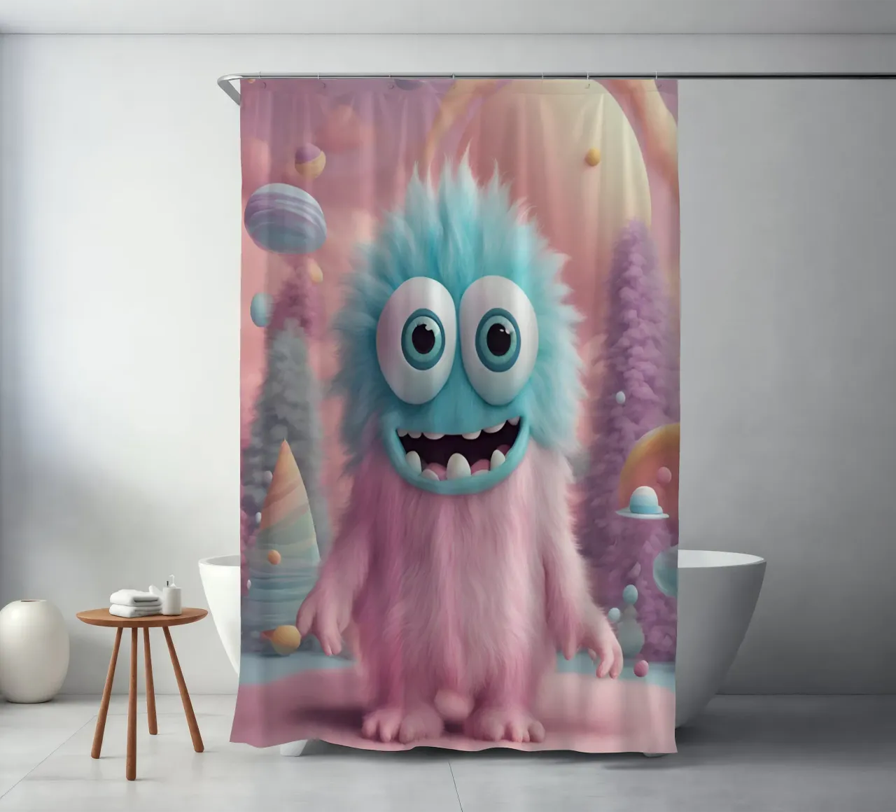 piccolo mostro 3 tenda da doccia da Rezh creations
