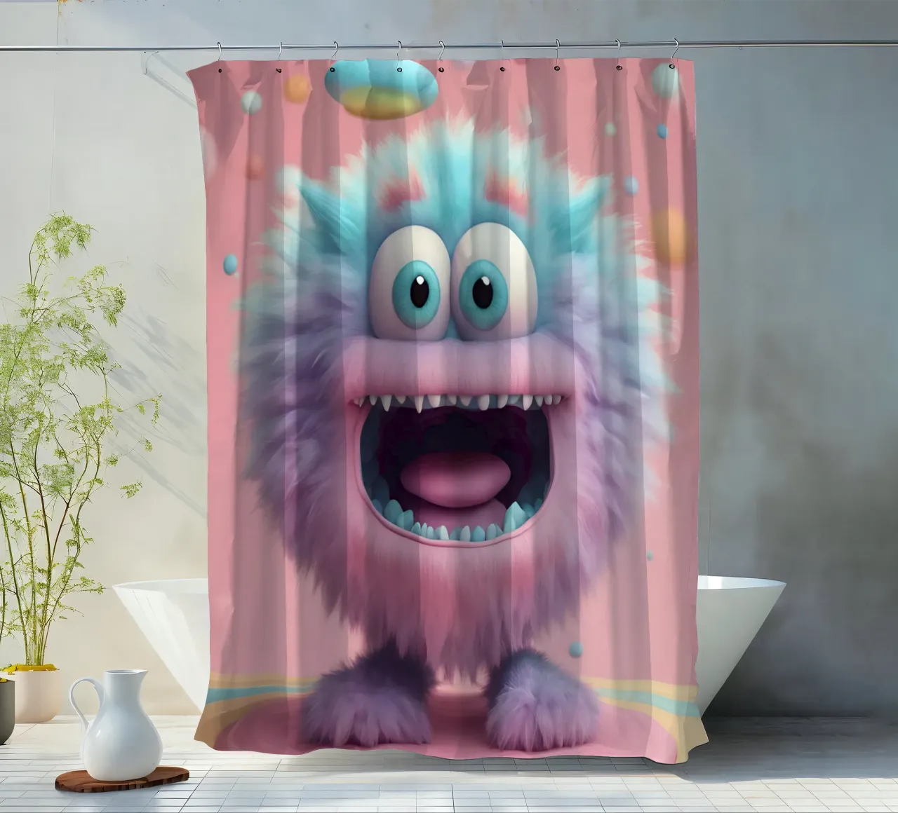 piccolo mostro 4 tenda da doccia da Rezh creations