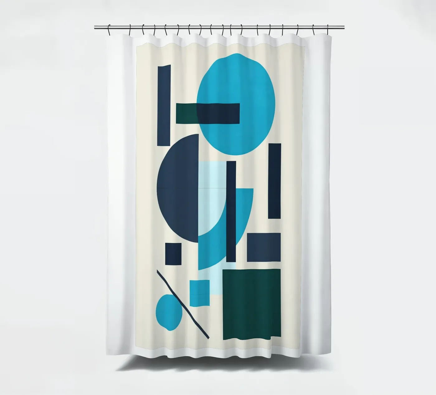 Oceanic Construct shower curtain by Robert