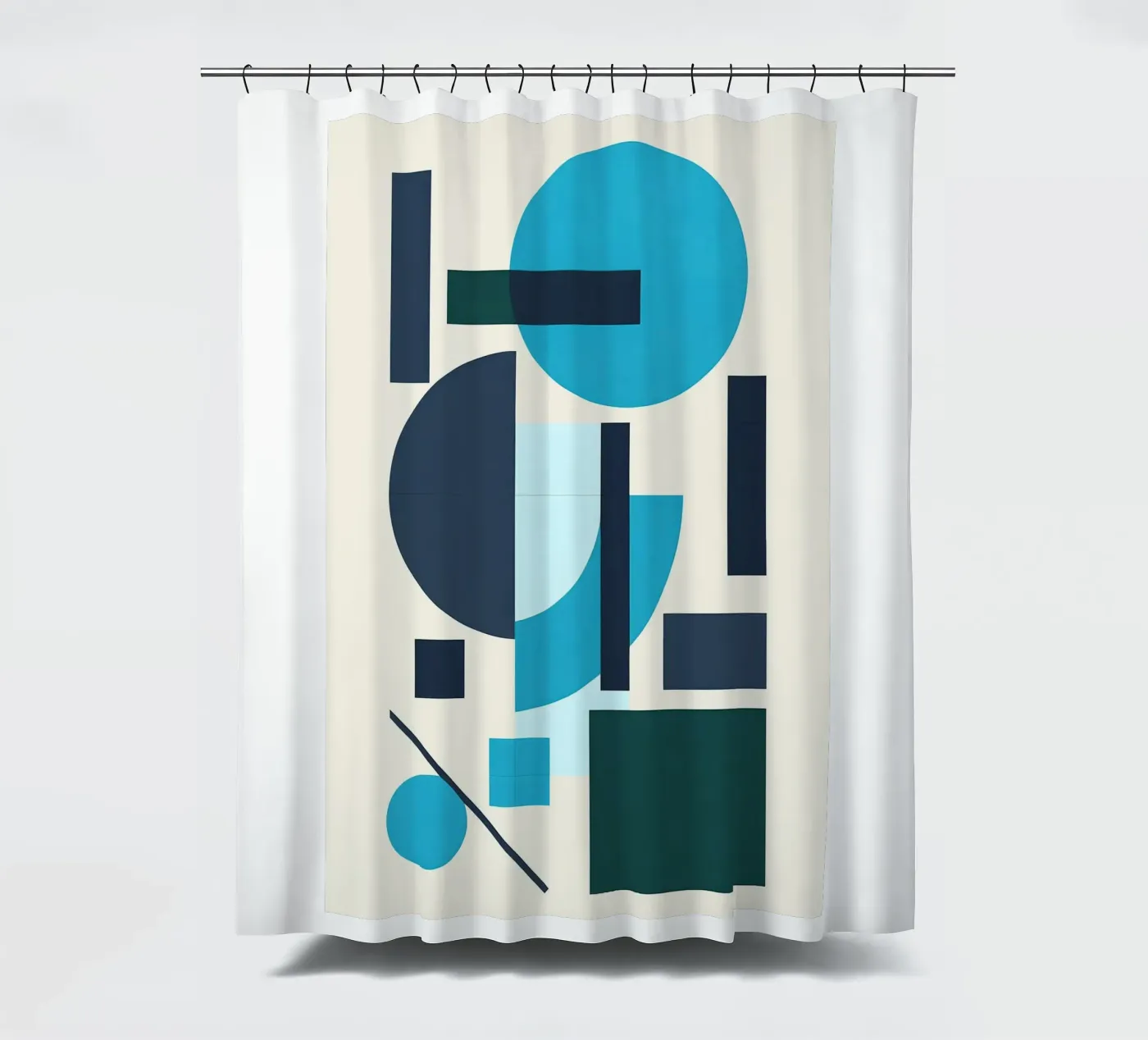 Oceanic Construct shower curtain by Robert
