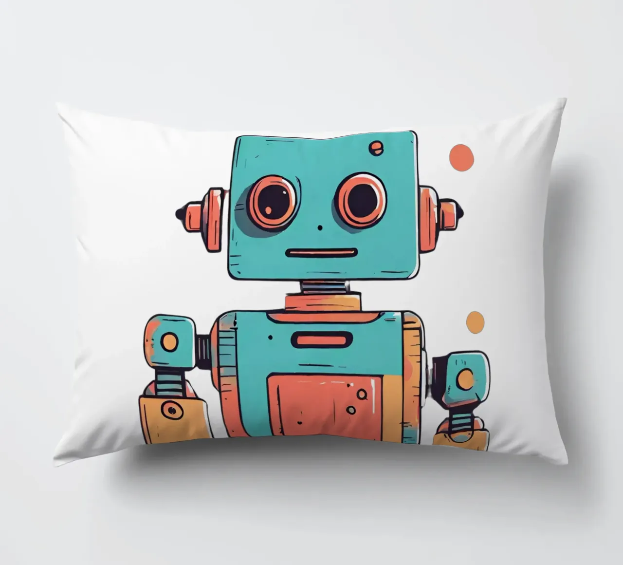 Ptit robot 1 decorative cushion by Rezh creations