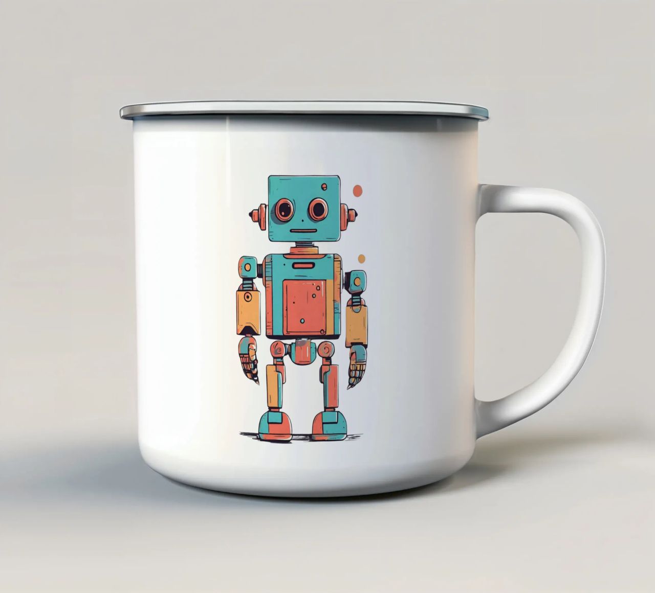 Ptit robot 1 tazza in smalto da Rezh creations