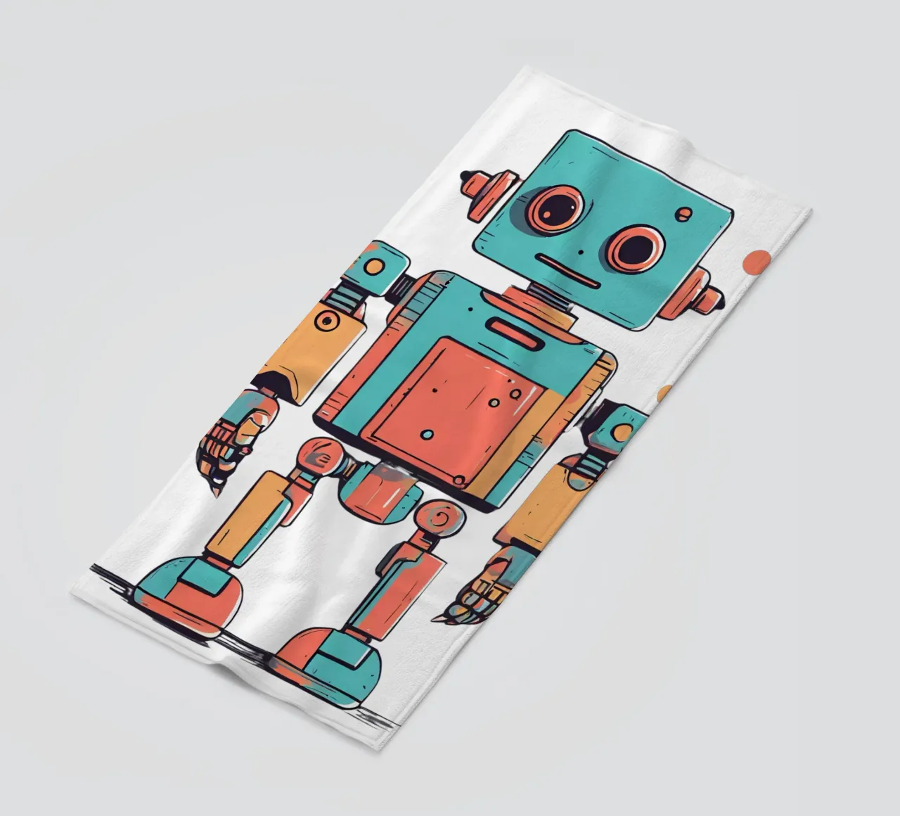 Ptit robot 1 beach towel by Rezh creations