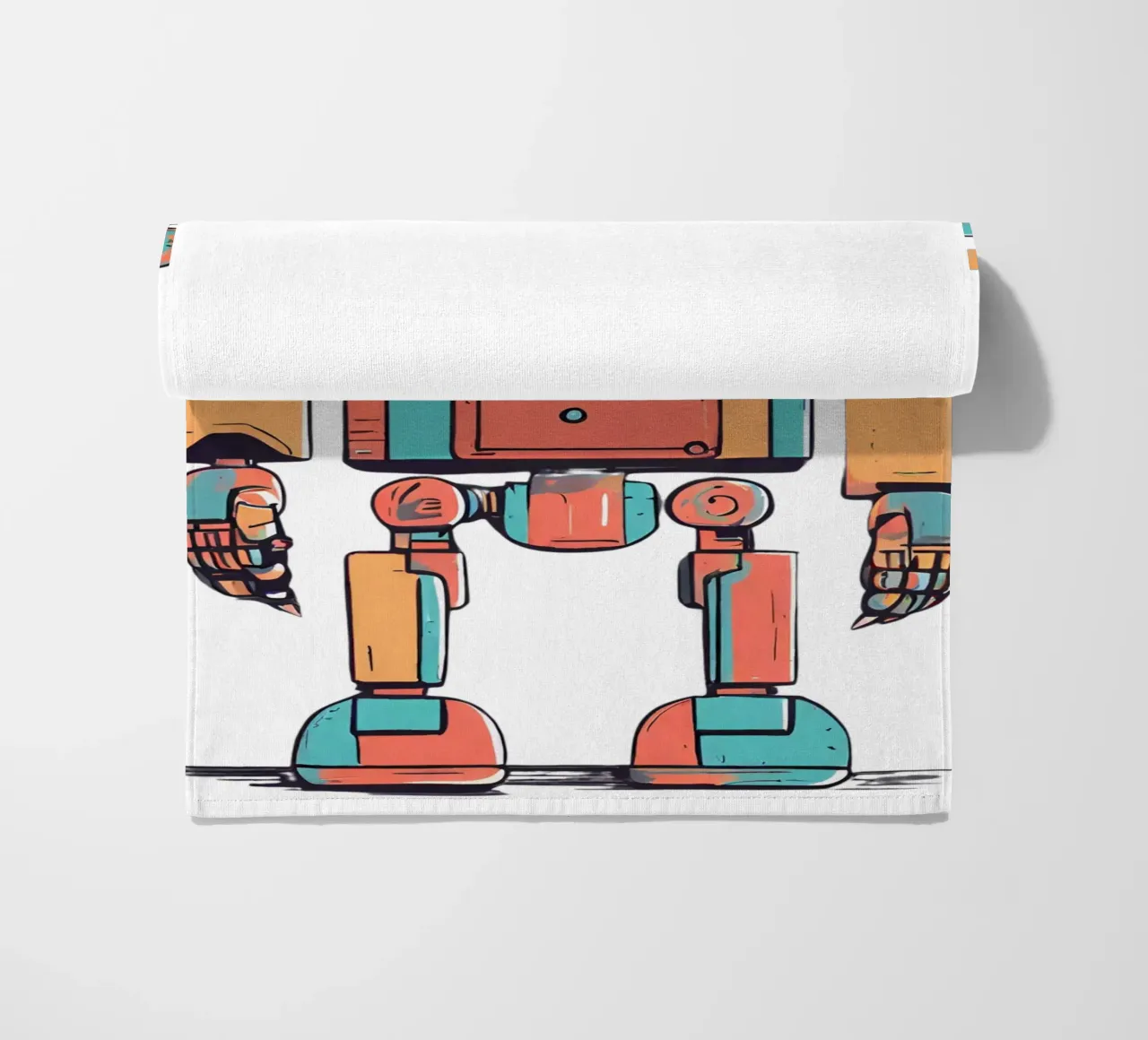 Ptit robot 1 beach towel by Rezh creations
