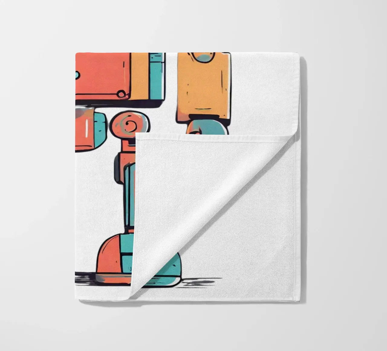 Ptit robot 1 beach towel by Rezh creations