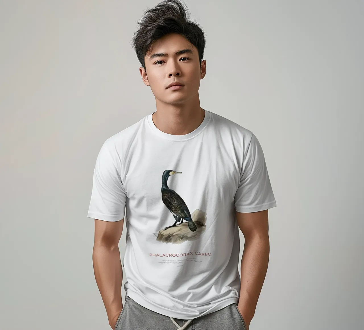 Grote aalscholver of Phalacrocorax carbo t-shirt van Vintagrafica