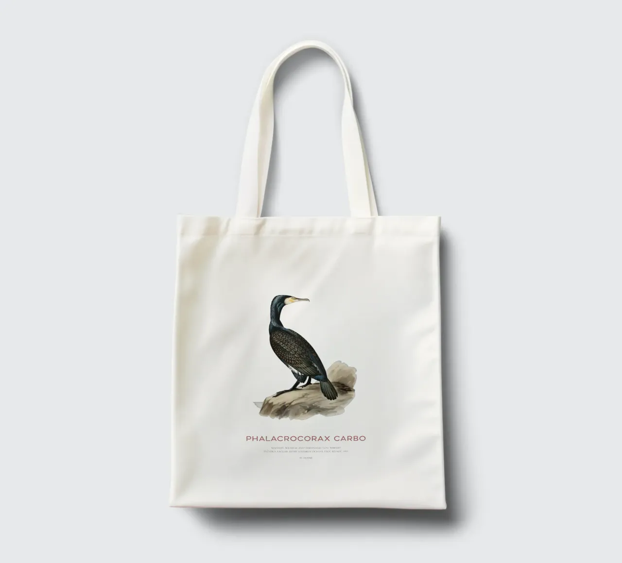 Great cormorant or Phalacrocorax carbo tote bag by Vintagrafica