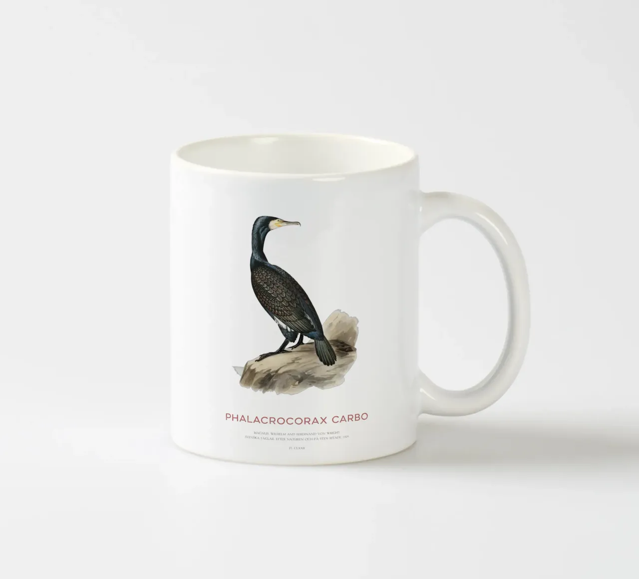 Cormorano maggiore o Phalacrocorax carbo tazza in ceramica da Vintagrafica