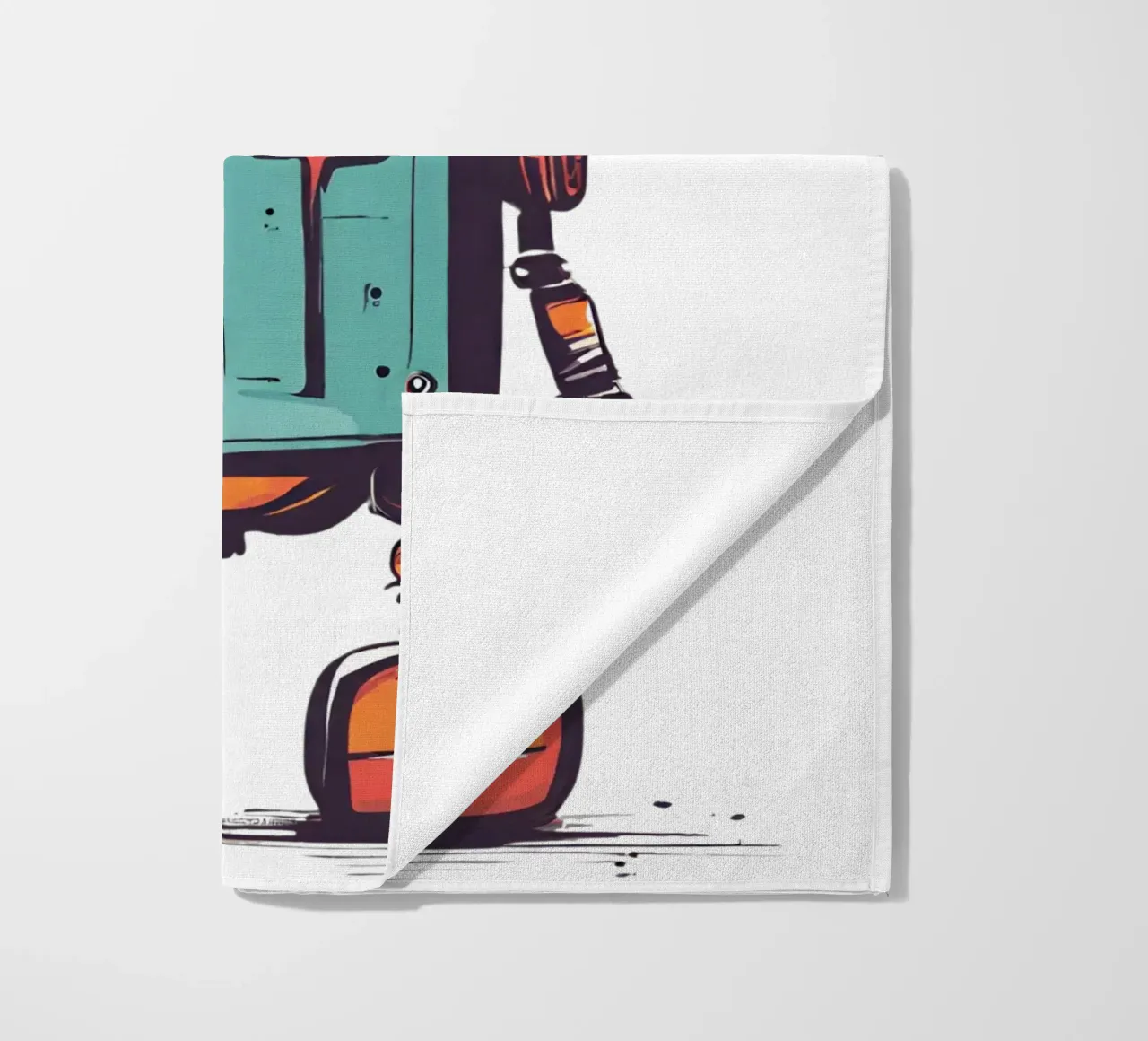 Ptit robot 2 beach towel by Rezh creations