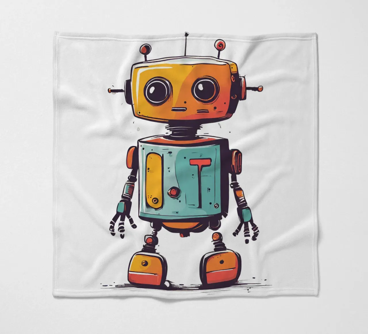 Ptit robot 2 manta de franela de Rezh creations