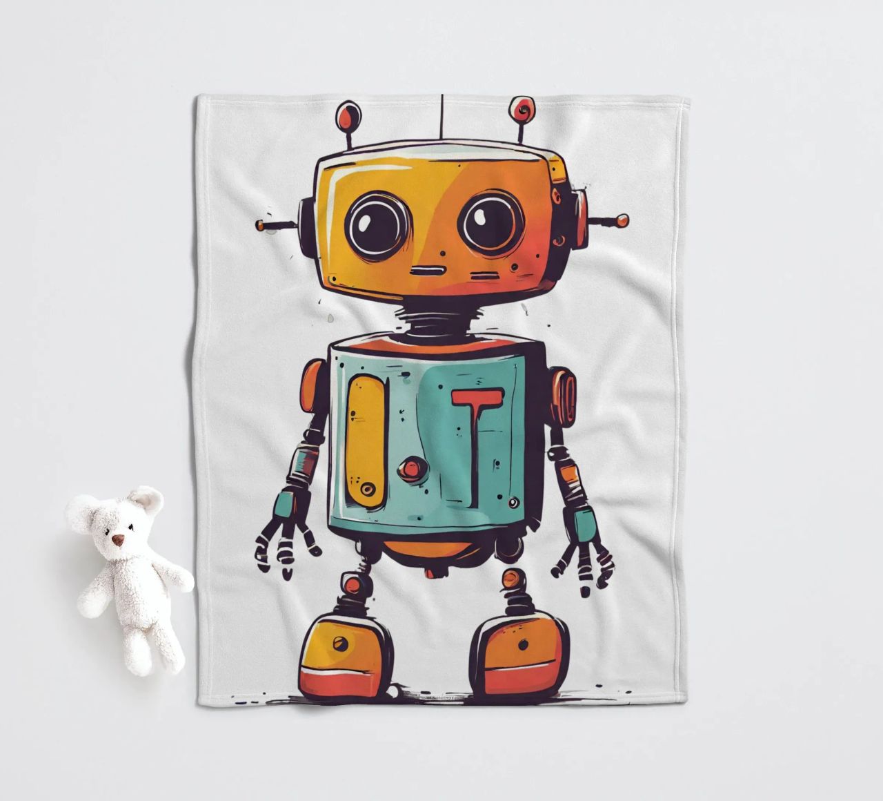 Ptit robot 2 coperta in pile da Rezh creations