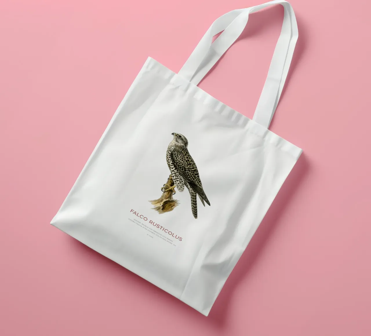 Gyrfalcon or Falco rusticolus borsa in juta da Vintagrafica