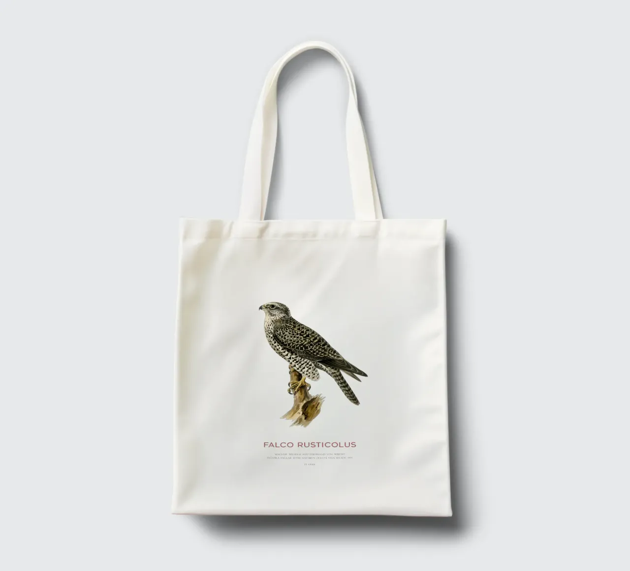 Gyrfalcon or Falco rusticolus borsa in juta da Vintagrafica