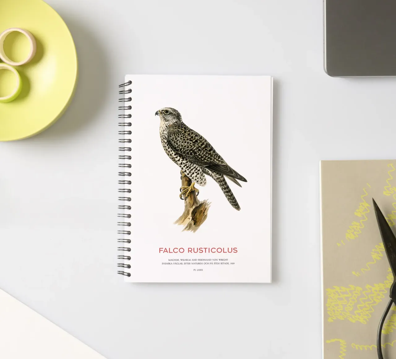 Gyrfalcon or Falco rusticolus spiral notebook by Vintagrafica