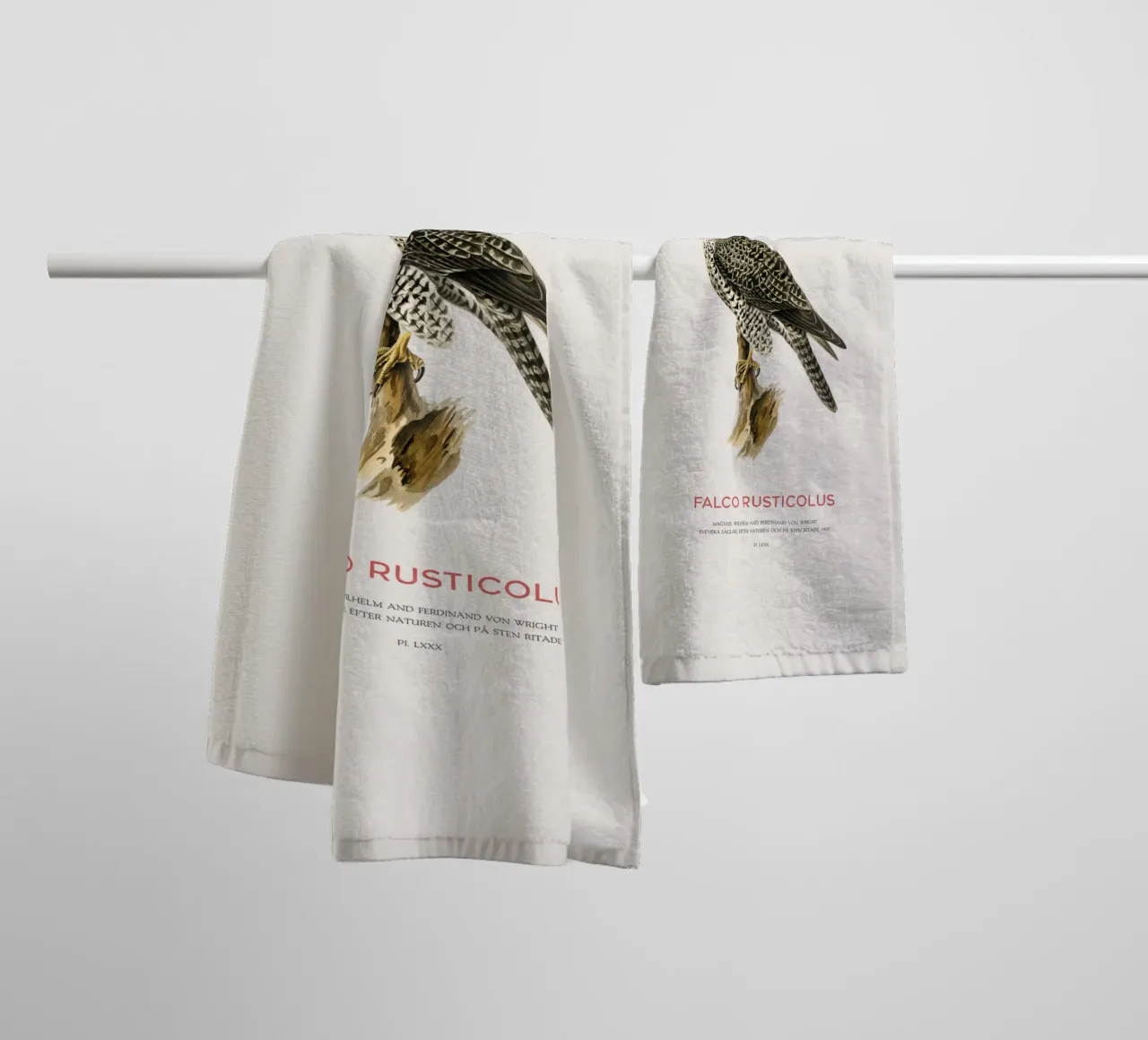 Gyrfalcon or Falco rusticolus asciugamano da bagno da Vintagrafica