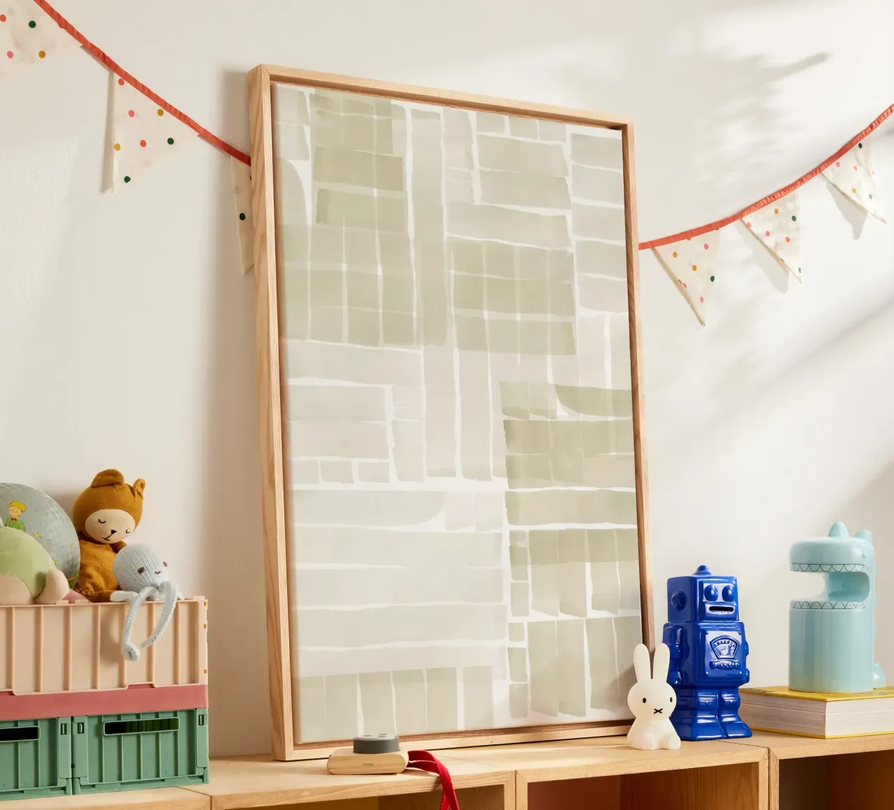 Neutral Tangle Grid II canvas by Cartissi