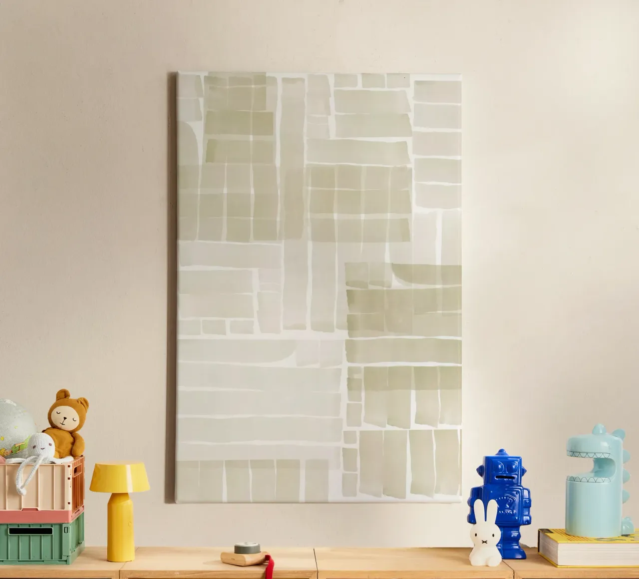 Neutral Tangle Grid II canvas by Cartissi