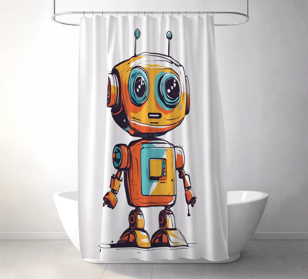Ptit robot 3 tenda da doccia da Rezh creations